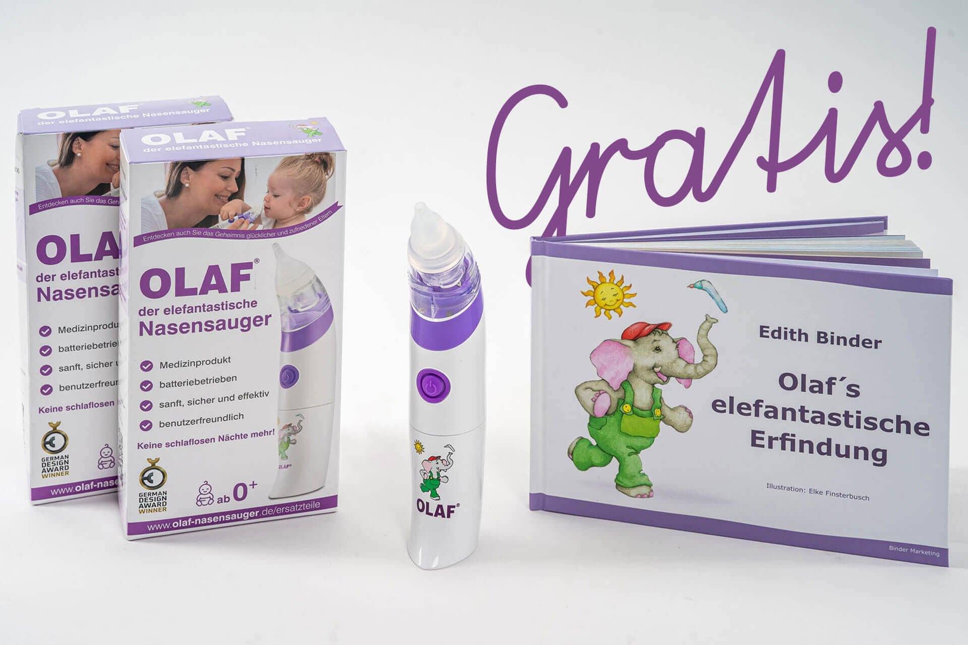 OLAF® Nasensauger im Doppelpack mit einem gratis Kinderbuch – OLAF